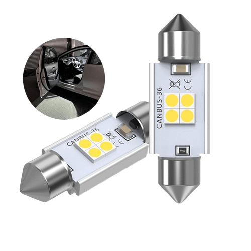 This is an LED car license plate light effect diagram FESTOON BULBS