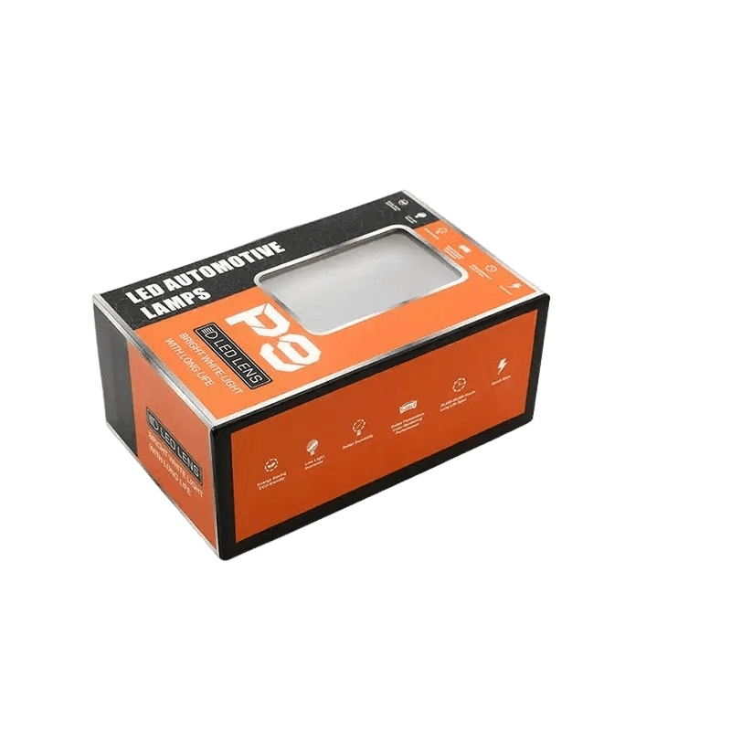 This is the product packaging image of an H4 LED car headlight
