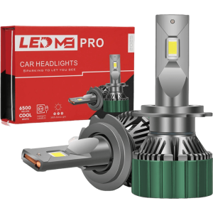 This is an image of the packaging for the LED car headlight H7 product.