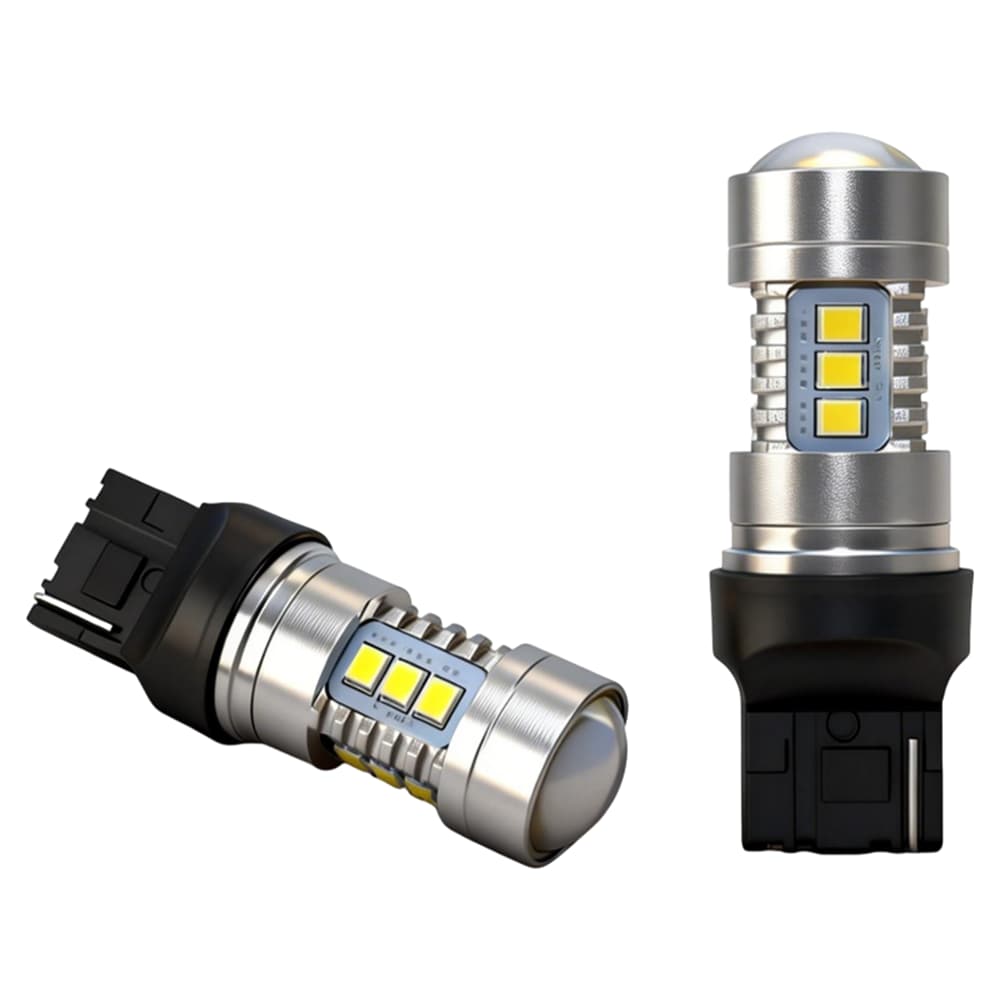 This is an LED car bulb with a standard 7440 base, 12V voltage, 7W power, featuring 15 3030 LED chips, high brightness, and a plug-and-play design.