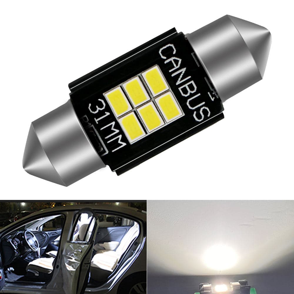 This is a reference image of automotive interior lighting Festoon LED C5W 31mm CANBUS scene application