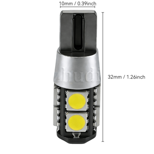 This is the dimension diagram of the LED car bulbs T10 Wedge W5W and 194 LED products