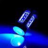 This is a rendering of the H4 and HB2 LED car fog light bulbs glowing in blue.