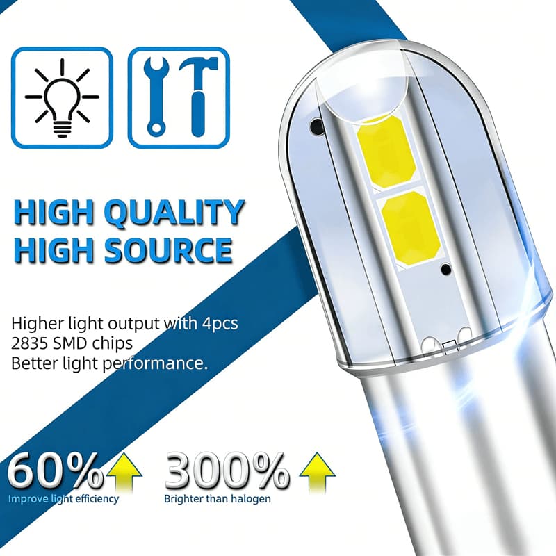 BA9S LED 230V indicator light, high brightness, 4 pieces of 2835 chips, white light, 30,000 hours lifespan, close-up HD images