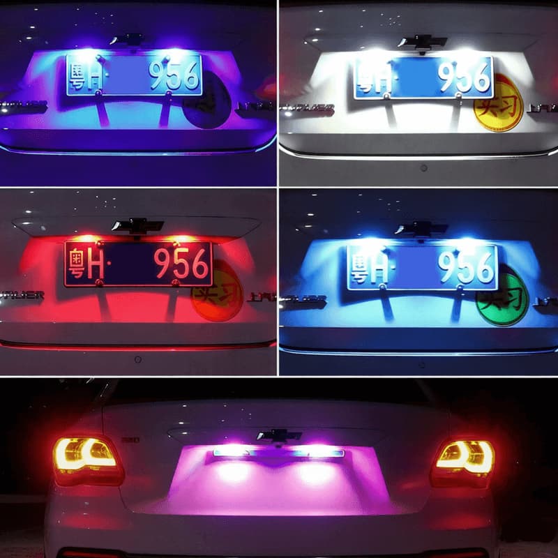 Car tail light LED license plate light scene diagram