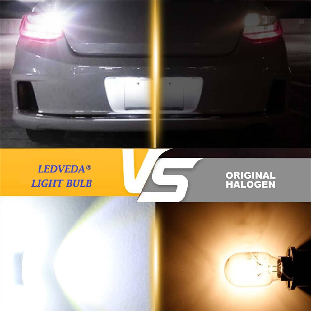 W16W 921 LED Bulb 12V White Car Reverse Light, Scene Brightness Comparison Chart