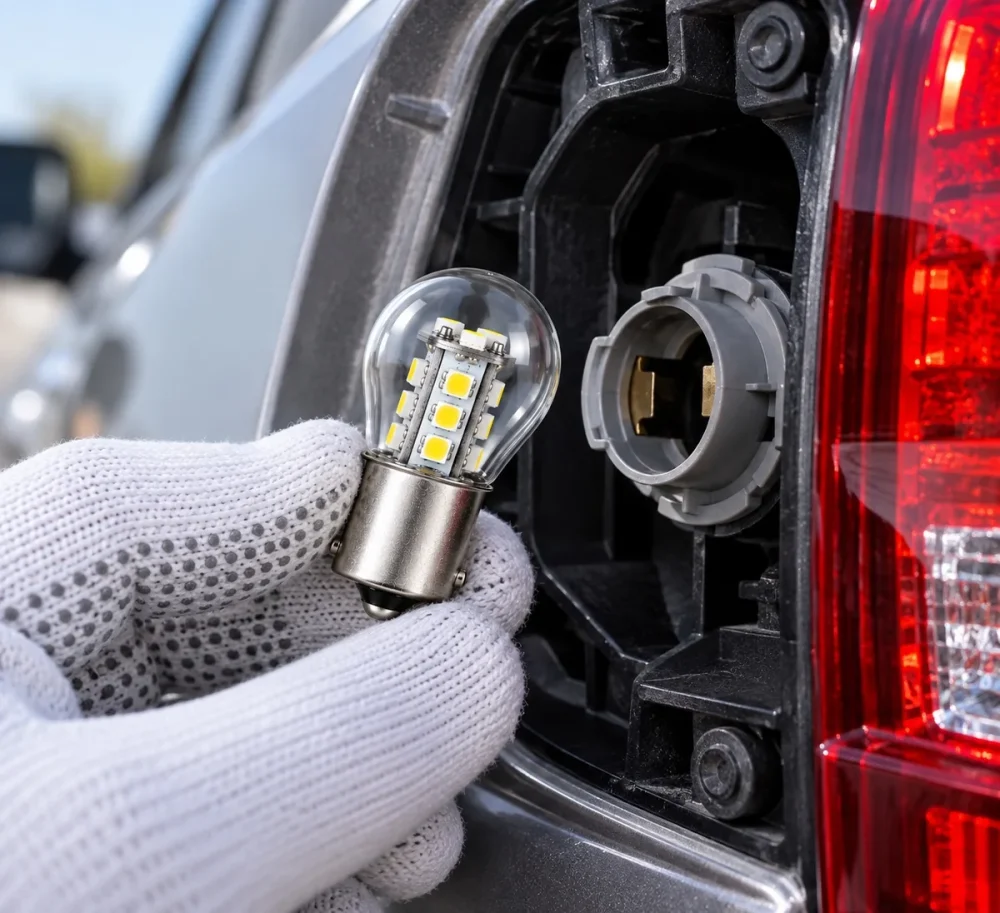 1156 BA15S LED bulb S25-15PX2835 installation in vehicle tail light
