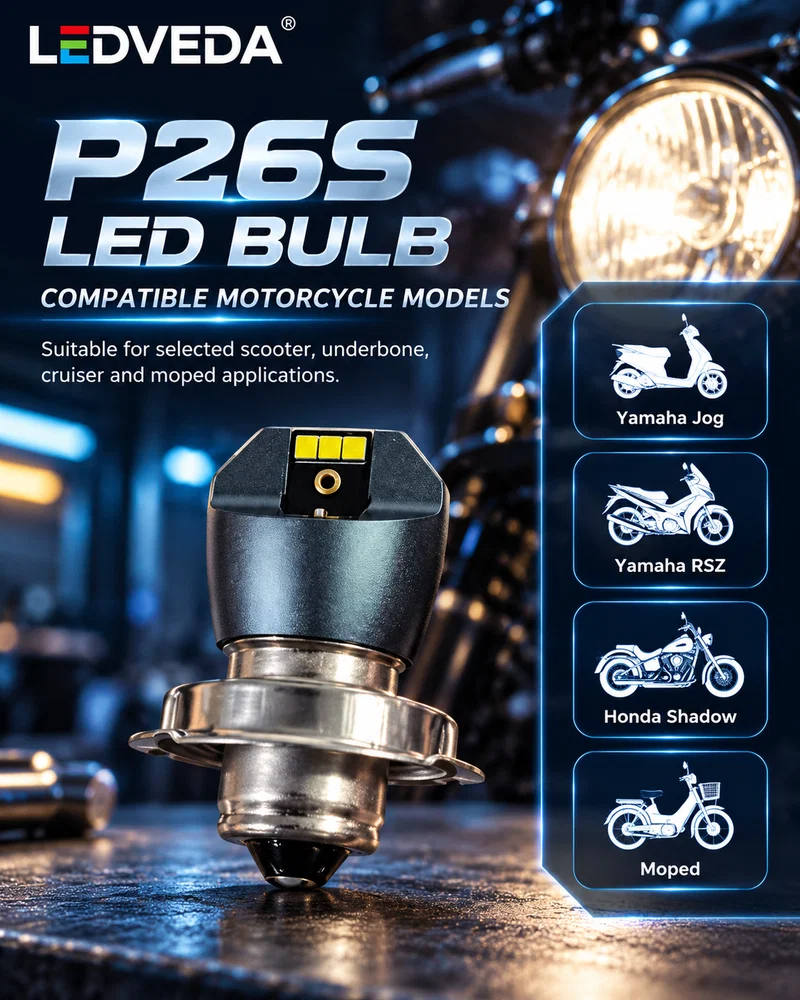LEDVEDA P26S LED motorcycle bulb LV-6M-2525 packaging