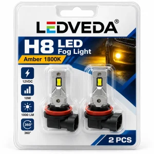 LV-15C H8 amber LED fog light bulb 12V 10W 1000LM